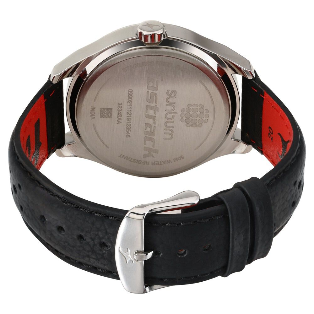 Buy Online Fastrack Sunburn Quartz Analog Blue Dial Leather Strap Watch for Guys np3234sl01 Fastrack
