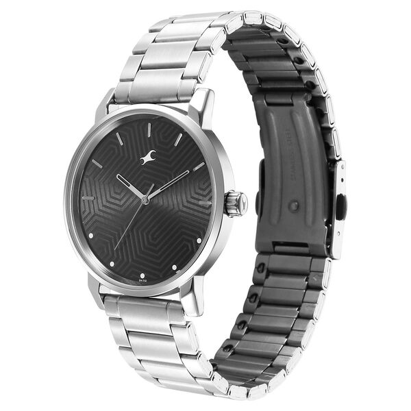 Fastrack Stunners Black Dial Metal Strap Watch for Guys - image number 2
