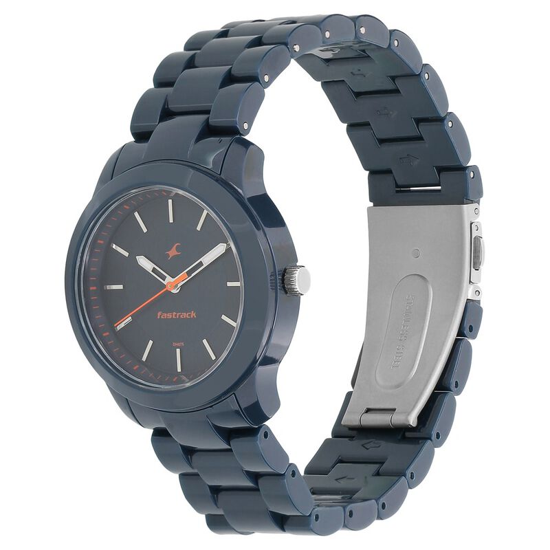 Buy Online Fastrack Trendies Quartz Analog Blue Dial Plastic Strap