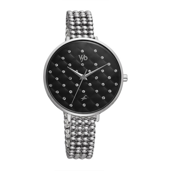 Fastrack Vyb Iconique Quartz Analog Black Dial Metal Strap Watch for Girls - image number 1