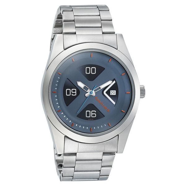Fastrack Go Skate Quartz Analog with Date Blue Dial Stainless Steel Strap Watch for Guys - image number 0