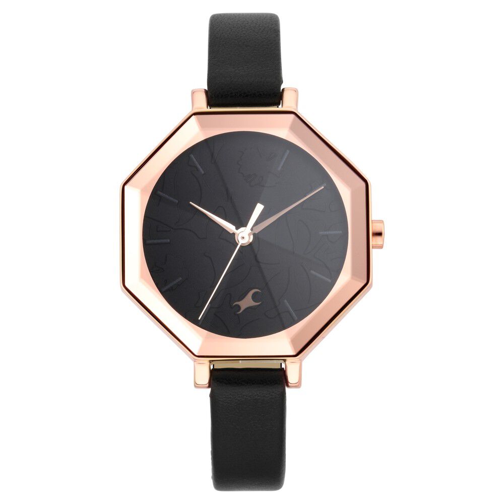 Buy Online Fastrack Paint Me Quartz Analog Black Dial Leather Strap Watch for Girls ns6226wl01 Fastrack