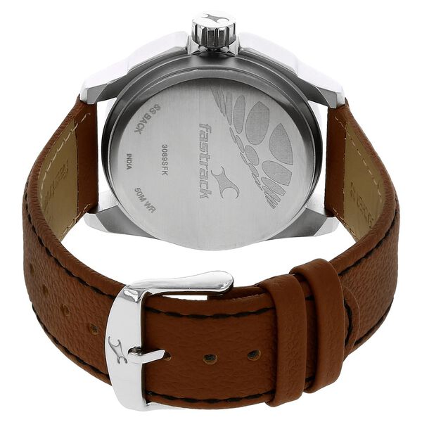 Fastrack Quartz Analog White Dial Leather Strap Watch for Guys - image number 3