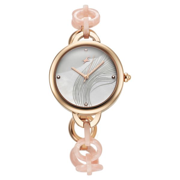 Fastrack Younique Quartz Analog Mother Of Pearl Dial Acetate And Metal Strap Watch For Girls - image number 1