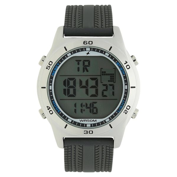 Fastrack Digital Grey Dial Silicone Strap Watch for Guys - image number 0