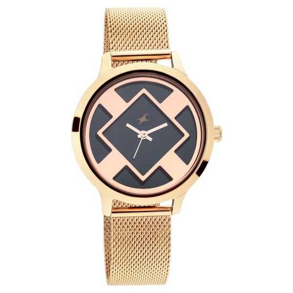 Fastrack Fit Outs Quartz Analog Black Dial Metal Strap Watch for Girls - image number 0