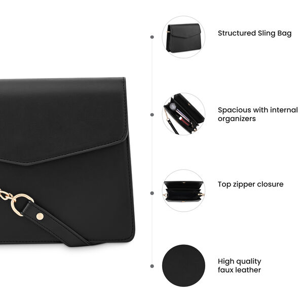 Fastrack Black Partner Sling Bag for Women - image number 8