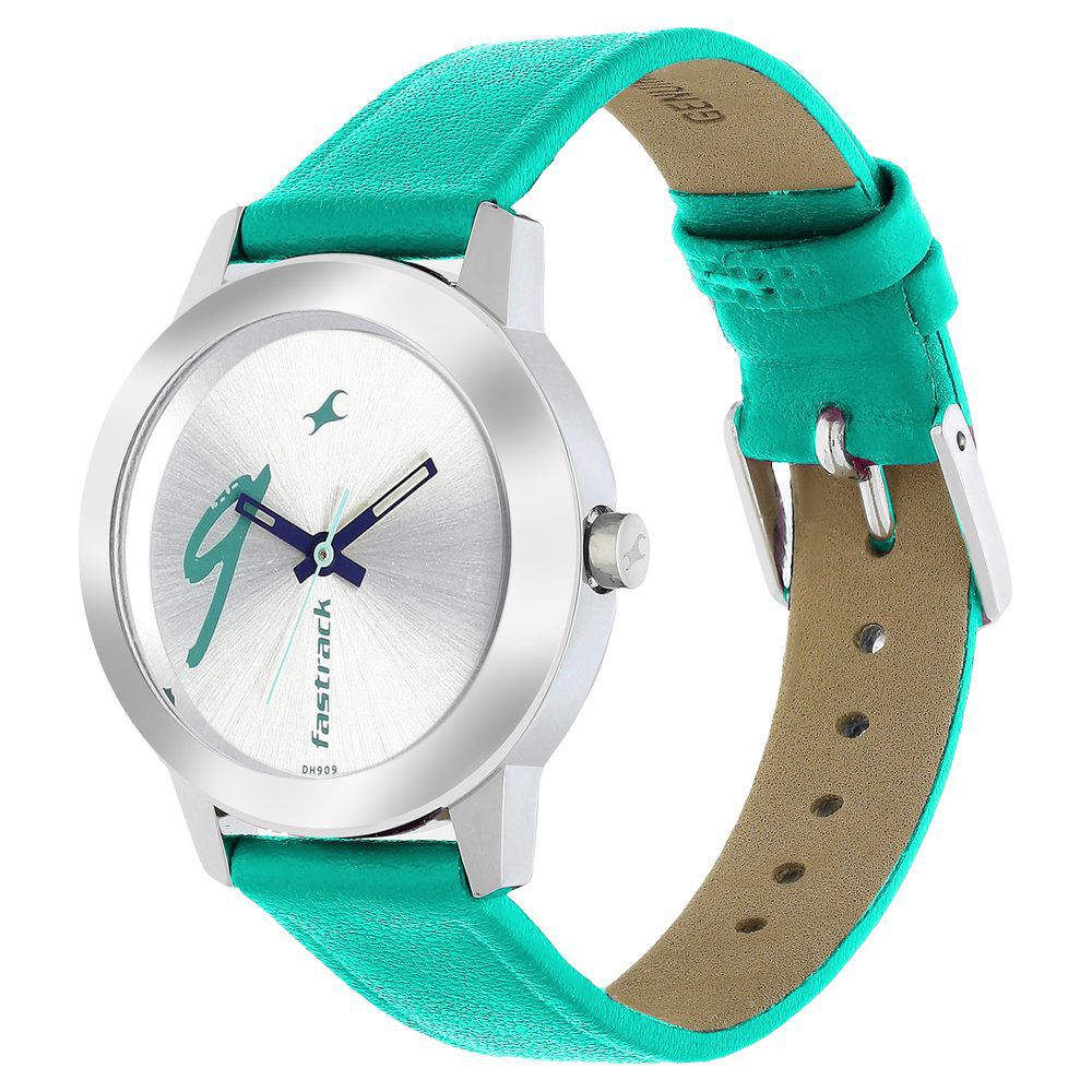 Fastrack Tropical Waters Quartz Analog White Dial Leather Strap