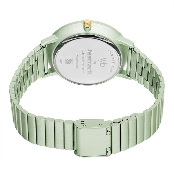 Fastrack Vyb Bliss Quartz Analog Green Dial Stainless Steel Strap Watch for Girls - image number 5
