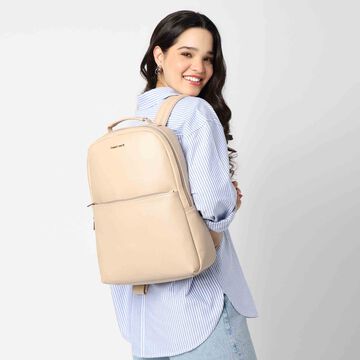 Fastrack beige textured backpack