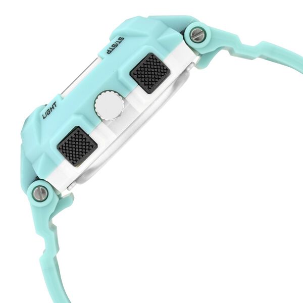 Fastrack Street Line Quartz Digital Analog Digital Silver Dial Green PU Strap Watch For Girls - image number 4