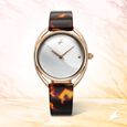 Fastrack Younique Quartz Analog Pink Color Mother Of Pearl Dial Acetate And Metal Strap Watch For Girls