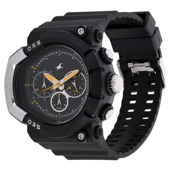 Fastrack Quartz Chronograph Black Dial Plastic Strap Watch for Guys - image number 1