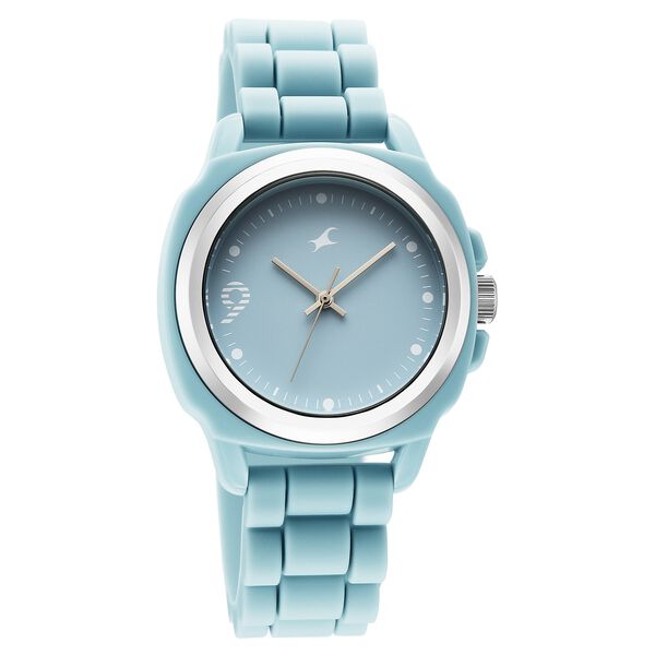 Fastrack Hype Bounce Quartz Analog Blue Dial Blue Silicone Strap Watch For Guys - image number 1