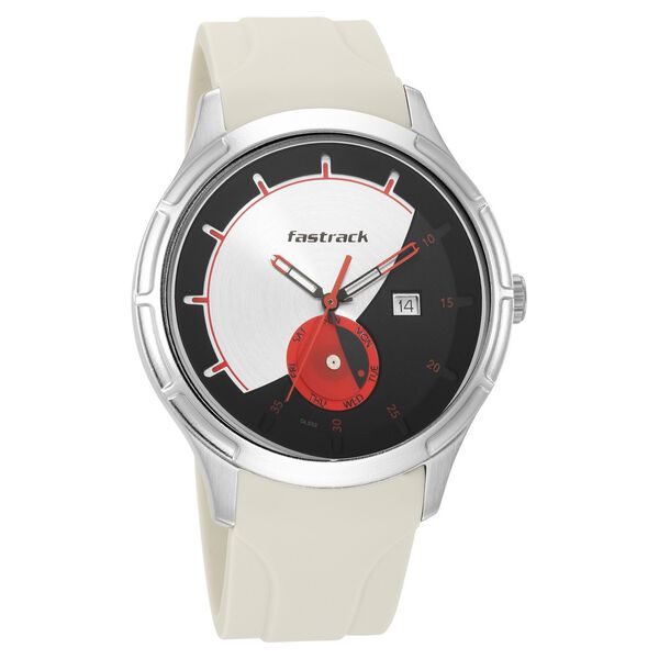 Fastrack Urban Bounce Quartz Analog with date Black Dial Silicone Strap Watch for Guys - image number 1