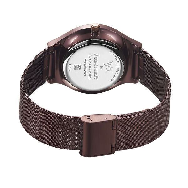 Fastrack Vyb Successor Quartz Analog Maroon Dial Stainless Steel Strap Watch for Girls - image number 5