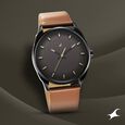 Fastrack After Dark Brown Dial Leather Strap Watch for Guys - image number 0