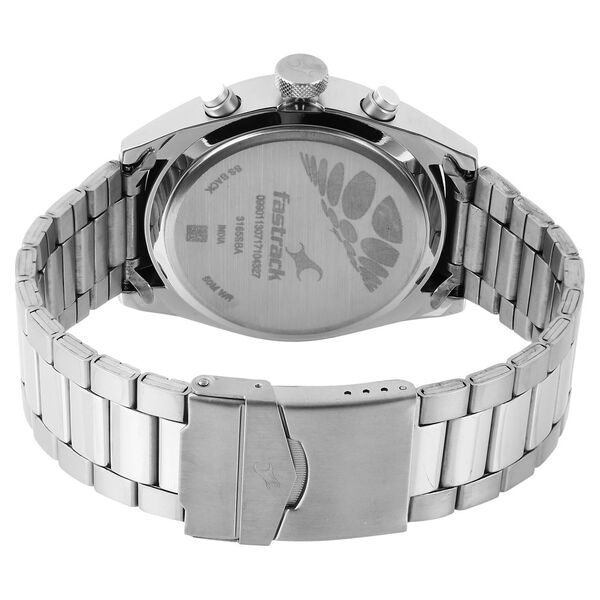 Fastrack All Nighters Quartz Multifunction Grey Dial Metal Strap Watch for Guys - image number 3