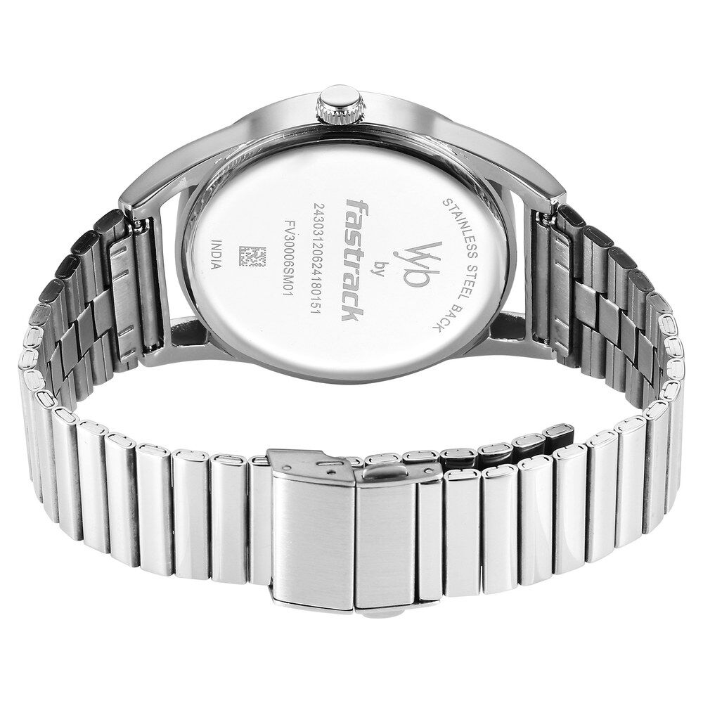 Buy Online Fastrack Vyb Horizon Quartz Analog Blue Dial Silver Metal Strap  Watch For Guys - fv30006sm01w | Fastrack