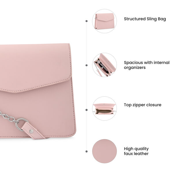 Fastrack Powder Pink Party Sling Bag for Women - image number 8