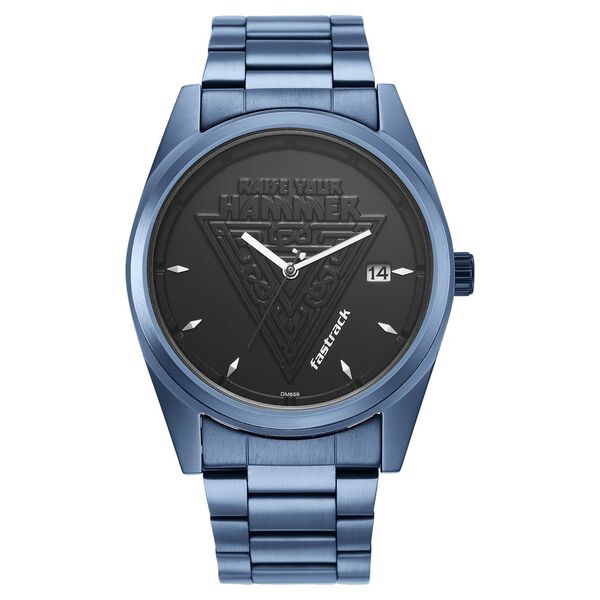 Fastrack Thor Quartz Analog with Date Black Dial Metal Strap Watch for Guys - image number 2