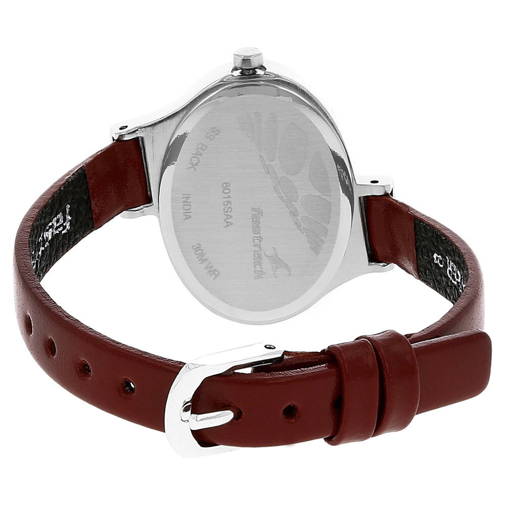 Buy Online Fastrack Economy Quartz Analog White Dial Leather Strap Watch for Girls nn6015sl01 Fastrack