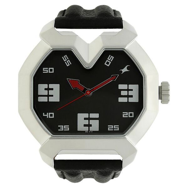 Fastrack Quartz Analog Black Dial Leather Strap Watch for Guys - image number 0