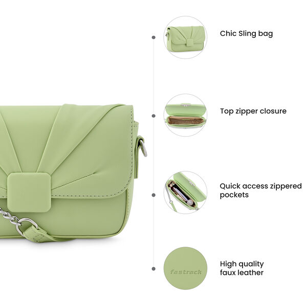 Fastrack Party Sling Bag in Cool Matcha Green - image number 8
