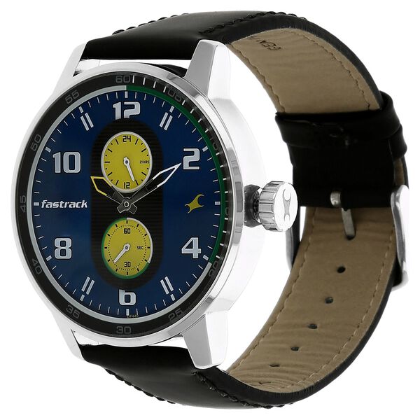 Fastrack Quartz Analog Grey Dial Leather Strap Watch for Guys - image number 1