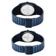 Fastrack Mixmatched Quartz Analog Multicoloured Dial Two Toned Stainless Steel Strap Watch For Couple - image number 4
