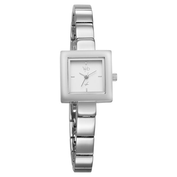 Vyb Successor By Fastrack Quartz Analog White Dial Metal Strap Watch For Girls - image number 0