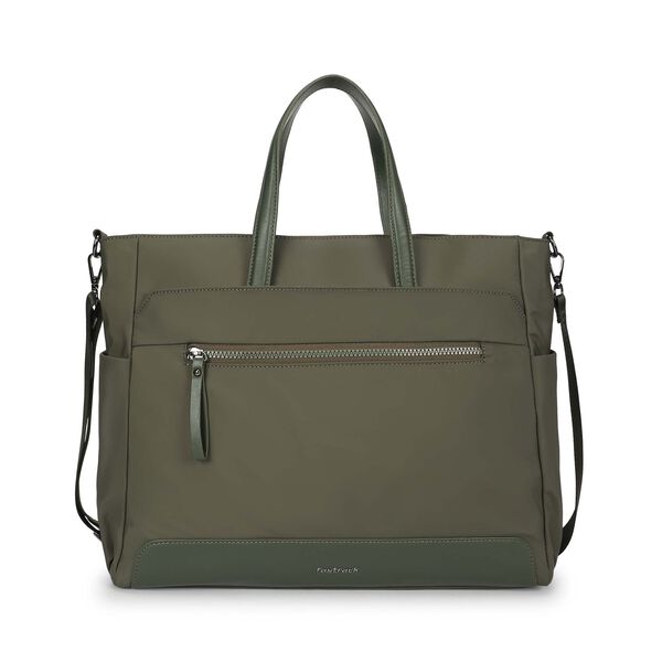 Nylon edit laptop tote -  olive - image number 1