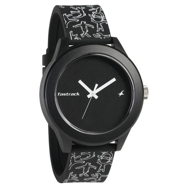 Fastrack Quartz Analog Black Dial Silicone Strap Watch for Unisex - image number 1