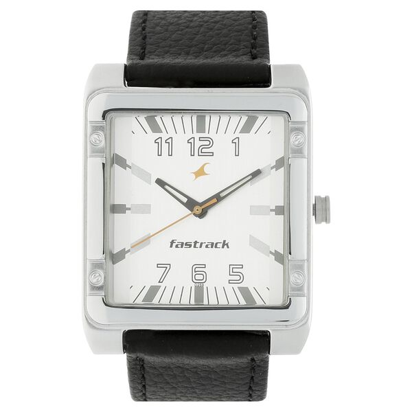 Fastrack Quartz Analog White Dial Leather Strap Watch for Guys - image number 0