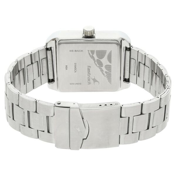 Fastrack Bare Basics Quartz Analog Black Dial Stainless Steel Strap Watch for Guys - image number 3