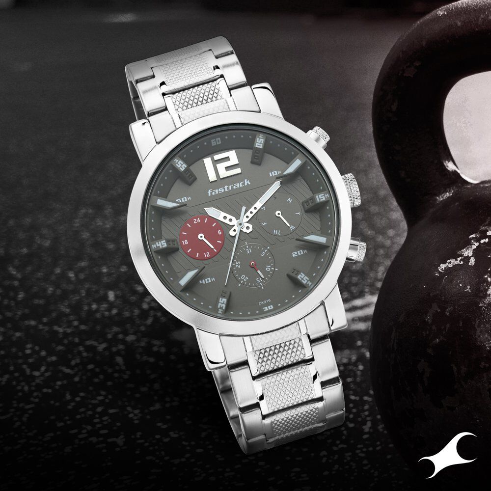 Fastrack Fastfit Quartz Multifunction Grey Dial Stainless Steel Strap