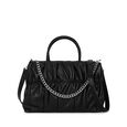 Gathered faux leather satchel - image number 0