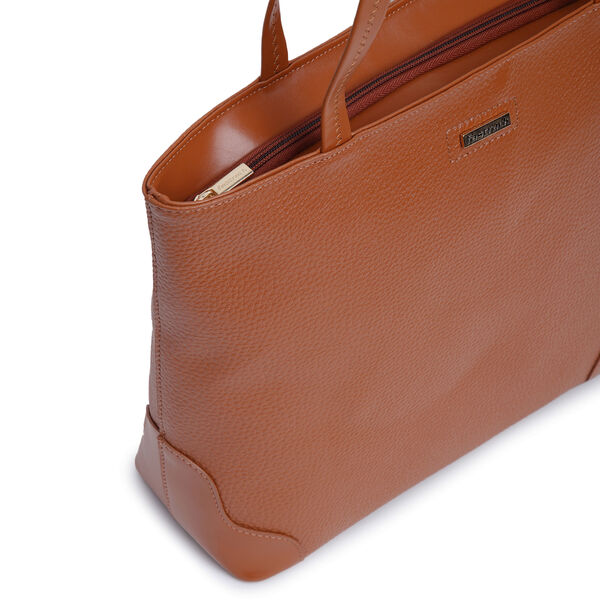 Fastrack Stylish Textured Tote Bag for Women | Trendy Casual Bag for Ladies, Women, Girls | Everyday College Bag Made of High-Quality Faux Leather (Tan) - image number 3