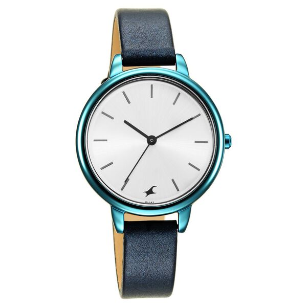 Fastrack Glitch Quartz Analog Silver Dial Leather Strap Watch for Girls - image number 0