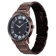 Vyb Horizon By Fastrack Quartz Analog Black Dial Brown Stainless Steel Strap Watch For Guys - image number 4