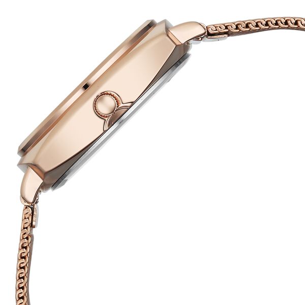 Fastrack Stunners Quartz Analog Purple Dial Rose Gold Stainless Steel Strap Watch For Girls - image number 4