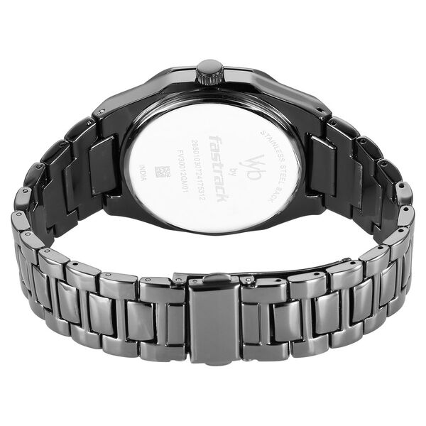 Fastrack Vyb Limitless Quartz Analog Blue Dial Grey Color Metal Strap Watch For Guys - image number 5