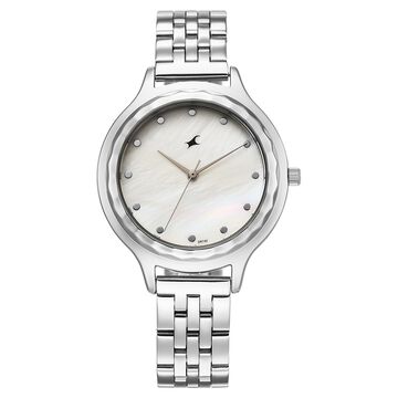 Fastrack Stunners X Quartz Analog Ivory Dial Stainless Steel Strap Watch For Girls