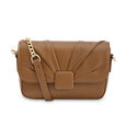 Fastrack Soft-Pleated Sling Bag with Metal Chain Accents  in Tan - image number 1