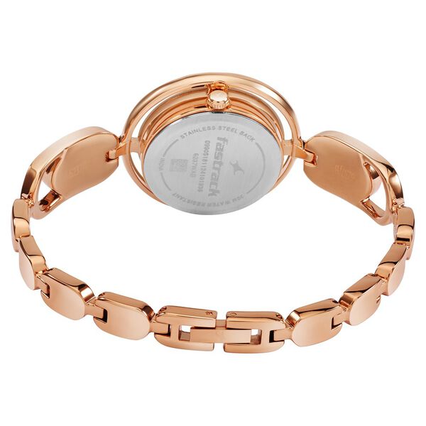 Fastrack Pulse Quartz Analog Brown Dial Metal Strap Watch For Girls - image number 4
