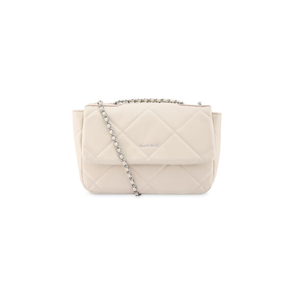 Fastrack Quilted Sling Bag in White with Chain Detailing - image number 1
