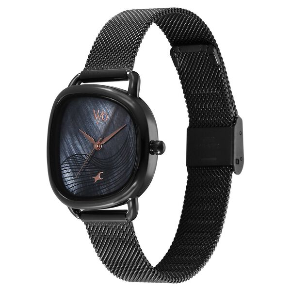 Fastrack Vyb Manifester Quartz Analog Black Dial Stainless Steel Strap Watch for Girls - image number 3