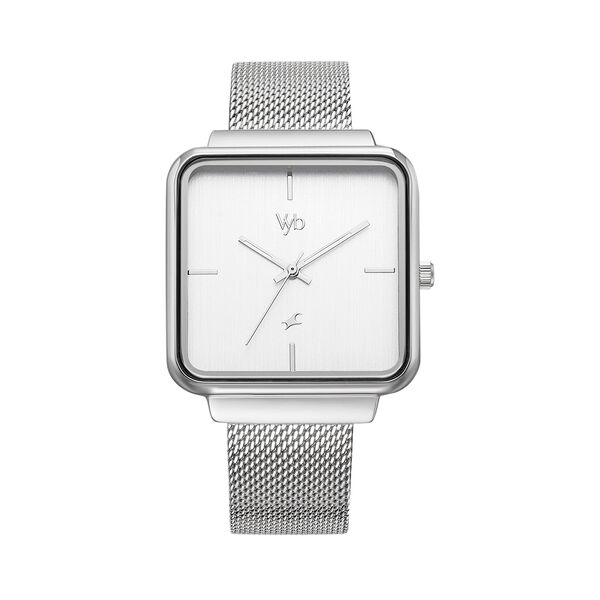 Fastrack Vyb Minimalist Quartz Analog Silver Dial Stainless Steel Strap Watch for Girls - image number 0
