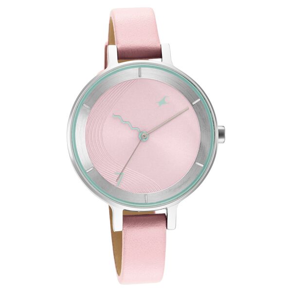 Fastrack Stunners Quartz Analog Pink Dial Leather Strap Watch for Girls - image number 1