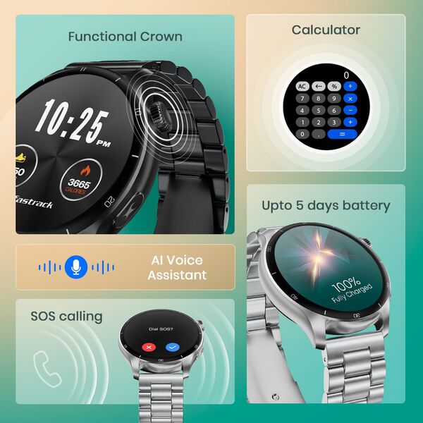 Fastrack Dezire FX1 Pro with 3.6 CM AMOLED Display with Functional Crown,SingleSync BT Calling,AOD,AI Voice Assistant - image number 6